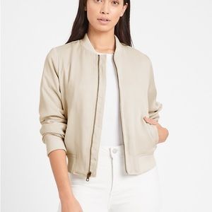 Banana Republic Satin Bomber Jacket, Slightly Cropped